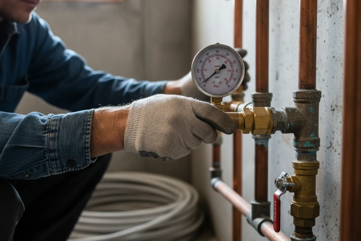 Pressure testing a repaired line during Water Line Repair in Big Timber